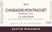 Domaine Justin Girardin Chassagne-Montrachet 1er Cru La Maltroie rouge 2019 (7455)