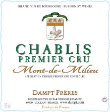Vignobles Dampt Chablis 1er Cru Mont de Milieu 2018 (6604)