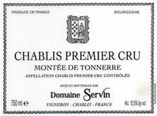 Domaine Servin Chablis 1er Cru Montee de Tonnerre 2016 (5842)