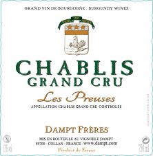Vignobles Dampt Chablis Les Preuses Grand Cru 2018 (6607)